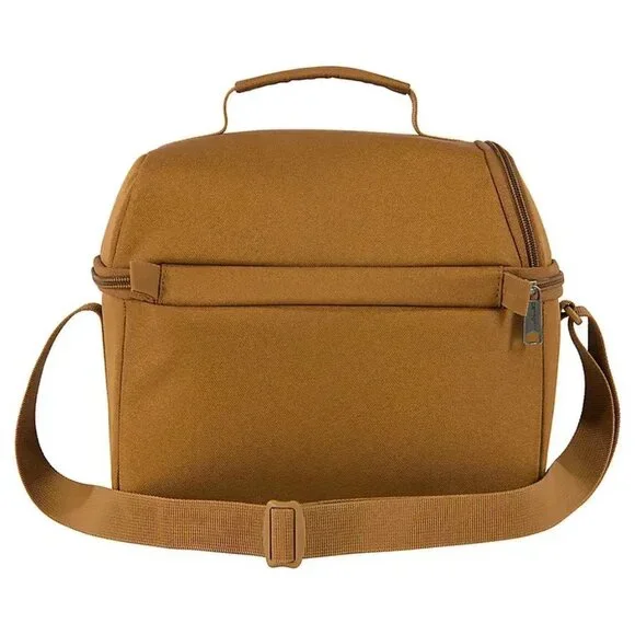 Carhartt 12 Can Two Compartment Lunch Cooler C10546 Insulated Brown Bag New - Picture 4 of 9